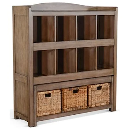 Storage Bookcase w/ Trundle Bench and Baskets